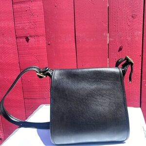 Vintage Coach 9144 Legacy BLACK Leather Studio Flap Crossbody Bag USA